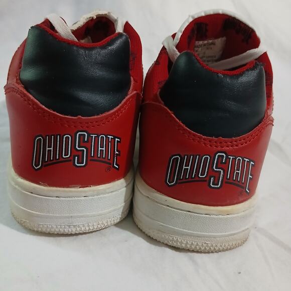 The Ohio State Men's 9 White Leather Red Contrast Low Ankle Sneaker AMAZING Sole - Picture 6 of 16